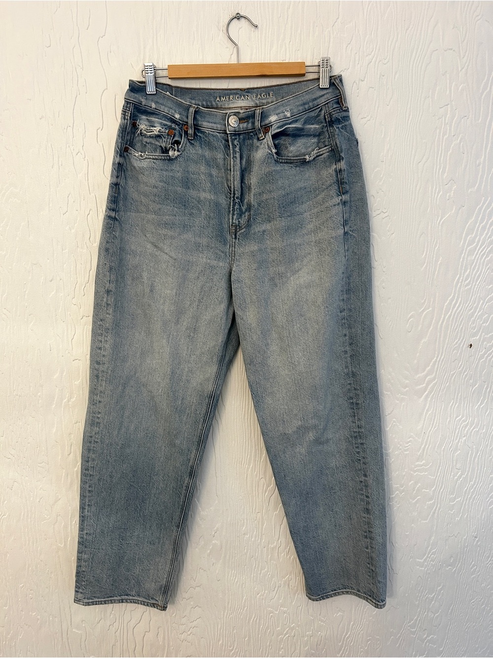 AMERICAN EAGLE Baggy Jean Light Wash Size 12 High Rise Relaxed Grunge Streetwear